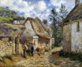 une rue à auvers chaumière et vache 1880 Camille Pissarro
